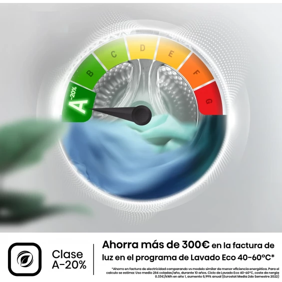 Lavadora Hisense WF1Q8041BT, 8 kg, 1400 rpm, clase A-20%, gris - imagen 4