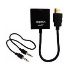 Adaptador Approx Hdmi/m A Vga/h + 3.5mm Negro