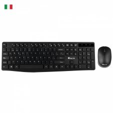NGS Allure Kit, QWERTY, IT teclado Ratón incluido RF inalámbrico Italiano Negro