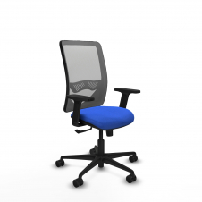 Piqueras y Crespo Zulema sincro malla gris bali azul brazos 2D base nailon ruedas 65mm nailon