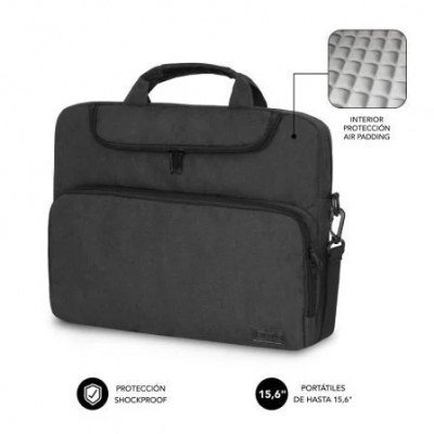 Maletín Subblim Air Padding para Portátiles hasta 15.6/ Gris Oscuro