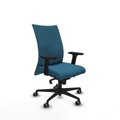 Albacete confidente sincro bali verde petroleo brazos 2D base nailon ruedas 65mm engomadas