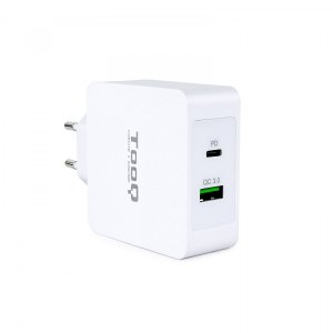 Cargador Pared Doble Puerto UsbC Pd + Usb A Qc3.0 48W Blanco