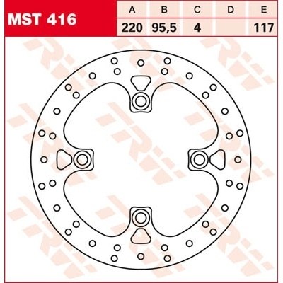 Disco de freno fijo redondo 220-250 mm TRW MST416
