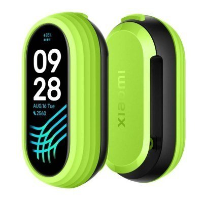 Xiaomi Running Clip para Pulsera de Actividad Mi Smart Band 8 - Fabricado en Policarbonato y TPU - Color Negro/Verde