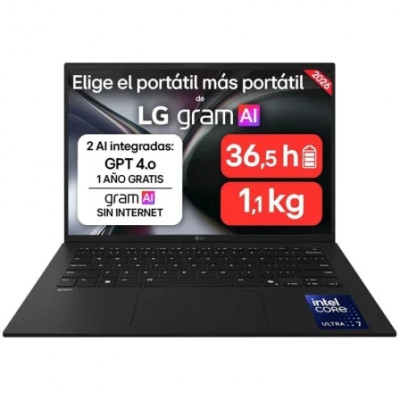 Portátil LG Gram 14ZD90U-G.AX85BN Intel Core Ultra 7-355/ 32GB/ 512GB SSD/ 14/ Sin Sistema Operativo