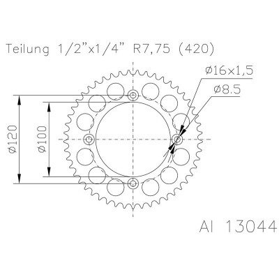 Corona ESJOT Aluminio 51-13044 60 dientes 51-13044-60