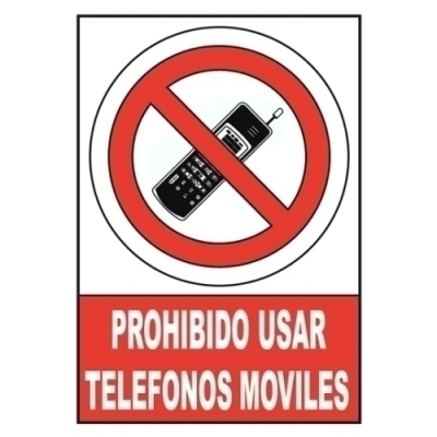 SEÑAL PROHIBIDO USAR TELEFONOS MOVILES