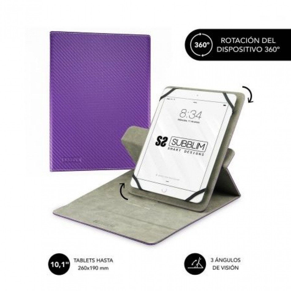 Funda Subblim Rotate 360º para Tablets de 10.1/ Purpura