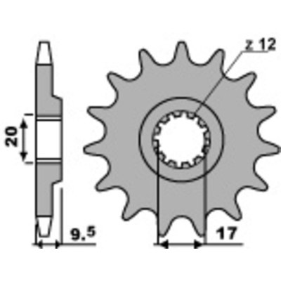 Piñón PBR 13 dientes cadena paso 428 KTM SX85 2084.13.18NC