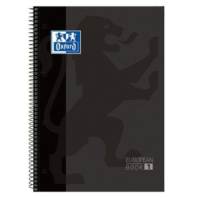 Cuaderno con Espiral Cuadriculado Oxford European Book 1 100430269/ A4+/ 80 Hojas/ Gris