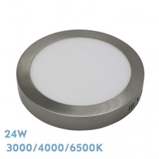 Downlight Superf.diorita 24w 3000k-4000k-6500k Niquel 2160lm 3,5x29x29 Cm