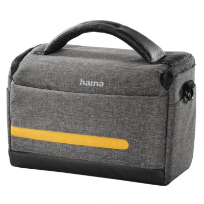 Hama Terra Funda para Camara - Poliester Reciclado - Adaptable a Maleta - Compartimento Separado para Objetivo - Asa de Mano - 23x9.5x14cm - Color Gris