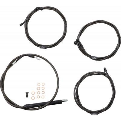 Kit líneas de freno/cables de manillar estándar Midnight trenzados LA CHOPPERS LA-8056KT-16M