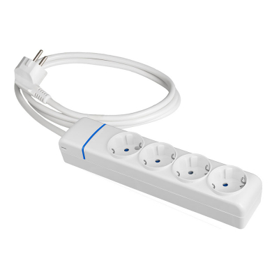 Prolongador con 4 tomas 2p+t, 16 a 250 v de cable h05vv-f 3g 1,5 m.