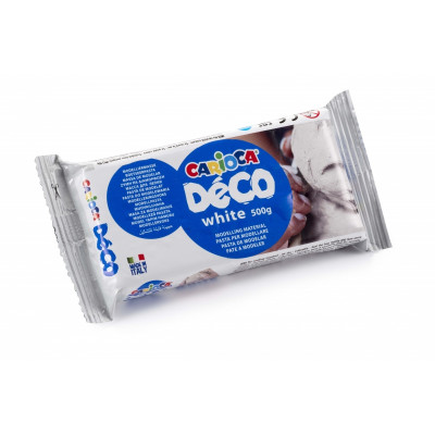 Carioca Deco 500gr Pasta de Modelar - Apta para Todas las Tecnicas de Modelaje - Endurece al Aire sin Coccion - Facil de Alisar - Color Blanco
