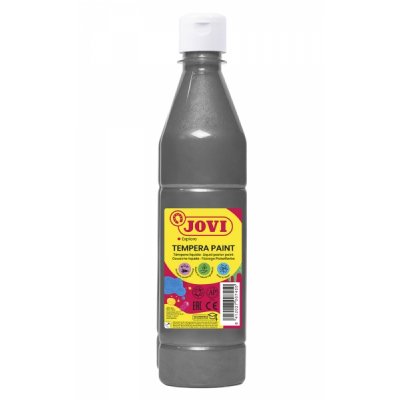 Jovi Tempera Paint Tempera Liquida 500ml - Base Agua - Lista para Usar - Alto Poder Cubriente - Secado Rapido - Excelente Fluidez - Adherencia en Multiples Superficies - Color Plata