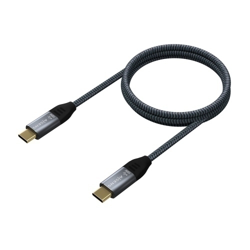 AISENS - CABLE USB 2.0 ALUMINIO 5A 100W E-MARK, USB-C/M-USB-C/M, GRIS,