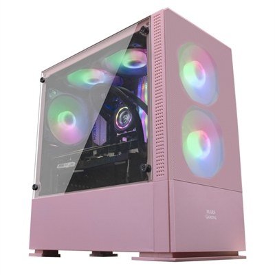 Caja ordenador mars gaming mczp premium rosa micro atx 1 x usb 3.0 2 usb 2.0 2 x 120mm rgb