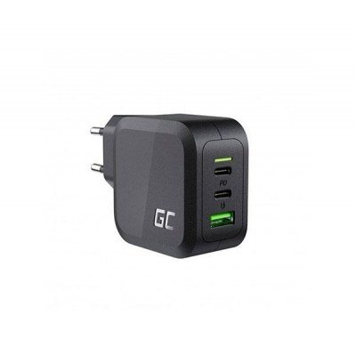 Cargador de red Usb x3 / 65w / Negro / Chargc08 / Greencell