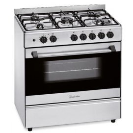 Conjunto de Cocina a gas Meireles G 801 X ST, 85.5 x 80 x 53 cm, 5 zonas, horno a gas, clase A, 102 litros, inox