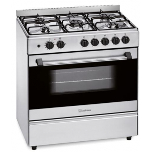 Conjunto de Cocina a gas Meireles G 801 X ST, 85.5 x 80 x 53 cm, 5 zonas, horno a gas, clase A, 102 litros, inox
