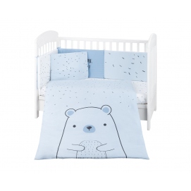 KIKKA BOO Juego de cama 6 piezas 60/120 Bear with me Azul