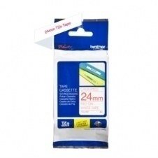 CINTA BROTHER LAMINADA ESTÁNDAR TEXTO ROJO SOBRE BLANCO 24MMX8M