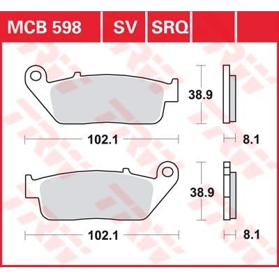 Pastillas de freno metal sinterizado SV TRW MCB598