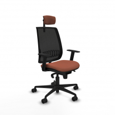 Piqueras y Crespo Alares sincro malla negra bali marr?n brazos 1D base nailon cabecero 2D ruedas 65 mm nailon