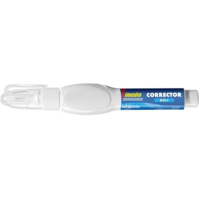 Imedio Boligrafo Corrector 8ml - Cuerpo Blando, Facil de Apretar - Punta Metalica para una Aplicacion Precisa - Secado Rapido