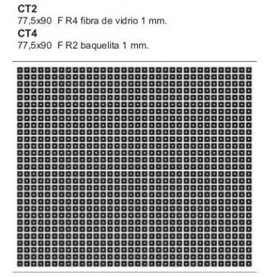 Placa fibra topos paso 2,54mm medidas 77x90mm