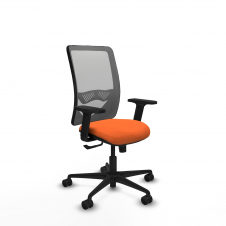 Piqueras y Crespo Zulema sincro malla gris bali naranja brazos 2D base nailon ruedas 65mm nailon