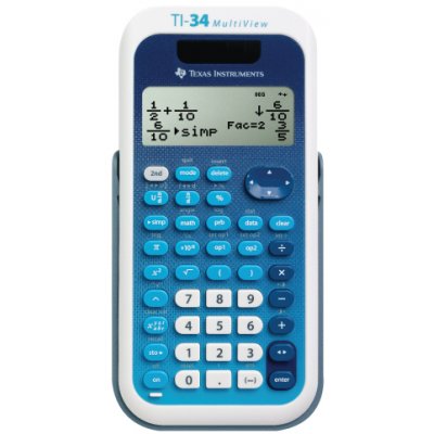 TI-34 calculadora Bolsillo Calculadora científica Azul, Blanco