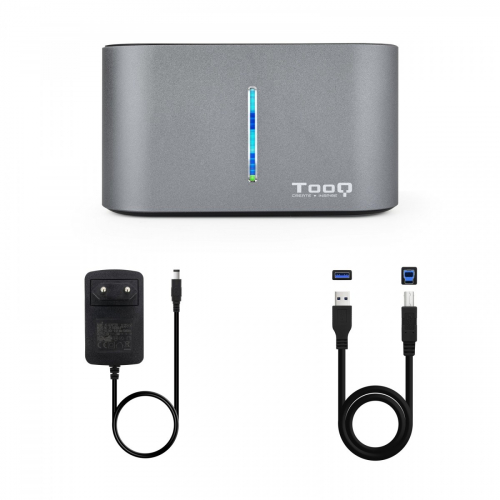 TooQ TQDS-805G base de conexión para disco duro USB 3.2 Gen 1 (3.1 Gen 1) Type-B Aluminio