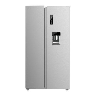 Cecotec Bolero CoolMarket SBS 559 Inox D Frigorifico Americano - Capacidad 559L - Nofrost - Luz LED - Compresor Inverter - Dispensador de Agua - Frio Envolvente - 91.2x70.4x177cm - Color Acero