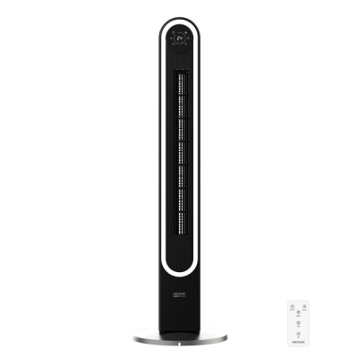Cecotec EnergySilence 9090 Skyline Smart Light Ventilador de Torre de 42 de Altura - 60W - Tactil - Pantalla LED - Luz LED - 6 Velocidades - 3 Modos - Temporizador - Oscilacion de 150º - Color Negro