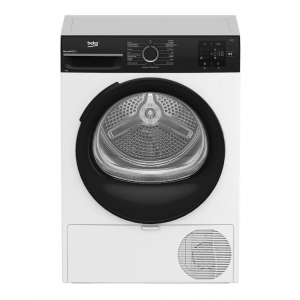 Secadora de condensación con bomba de calor Beko BM3T30230W, 10kg, clase D, 255 kWh/año, 64dB, 15 programas, EcoGentle, AquaWave, sensor secado, display, luz LED, bloqueo infantil, blanco