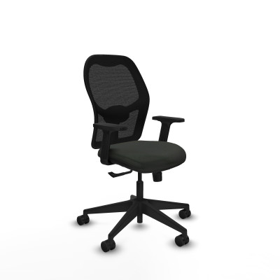 Alocén sincro malla negra bali negro brazos 2D base piramidal ruedas nailon 65mm