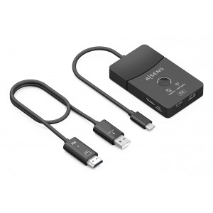 AISENS - DOCKING USB-C A HDMI 1080P@60Hz (INALAMBRICO) 30M, 1xHDMI 4K60HZ (Cable) 2xUSB-C 1xUSB-A 1xUSB-C PD 100W, NEGRO