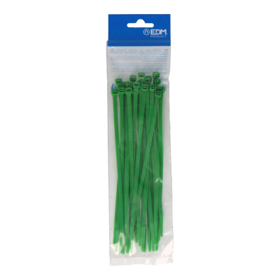 Bridas verdes 4,6 x 200 mm nylon alta calidad (bolsa 25 unid.)