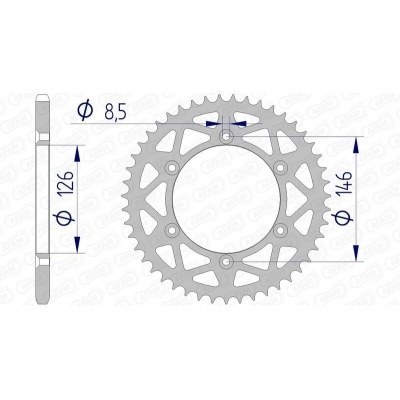 Corona AFAM aluminio 15203 - Paso 520 15203N-50