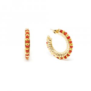 ETIOPIA ROJO 3CM pendientes #oro brillo 1 u