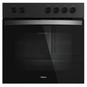 Horno convencional Teka HBE 4900 ME FBK, 72 litros, 3 funciones, grill eléctrico, mandos mecánicos, 2 cristales, clase A, negro