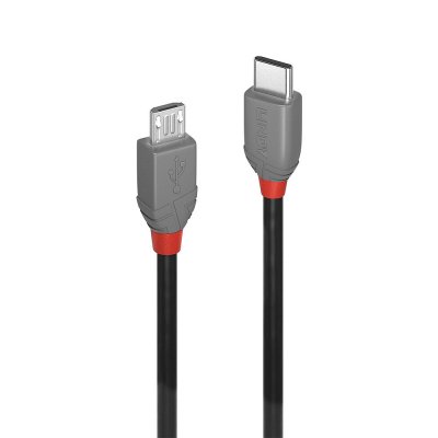 36892 cable USB USB 2.0 2 m USB C Micro-USB B Negro, Gris