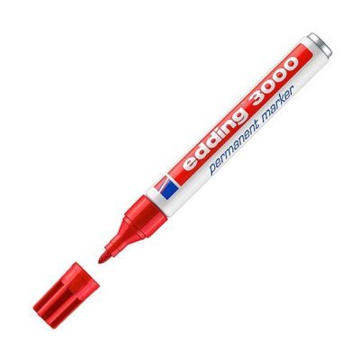 EDDING Marcador permanente 3000 punta conica trazo 1,5-3mm rojo