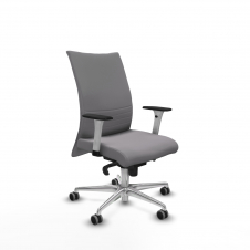 Piqueras y Crespo Albacete confidente sincro similpiel gris brazos 1D blancos base aluminio ruedas 65mm engomadas