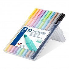 Staedtler 362 C marcador 10 pieza(s) Punta redonda Negro, Marrón, Azul claro, Gris claro, Cal, Menta, Melocotón, Rosa, Violeta, Amarillo
