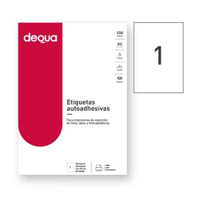 DEQUA C.100 etiquetas adhesivas 210x297mm
