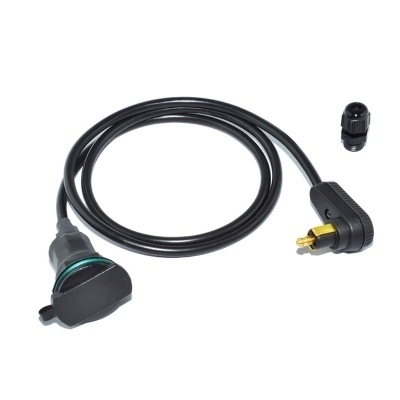 Conector universal clavija mini BMW a 90º tipo encendedor para mochila sobredepósito. Cable 1m. ZA15 ZA15